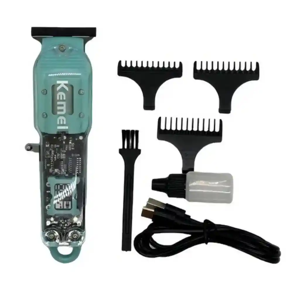Máquina De Corte Kemei Km-1133 Profesional Led Color Azul