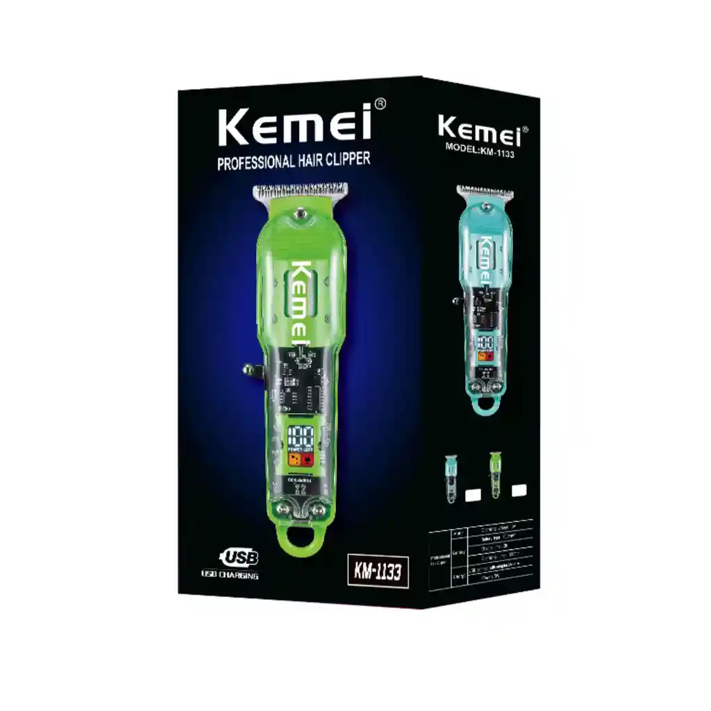 Máquina De Corte Kemei Km-1133 Profesional Led Color Azul