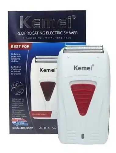 Maquina De Afeitar Kemei Km-3382 Color Blanco