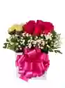 Caja De Rosas Fucsia