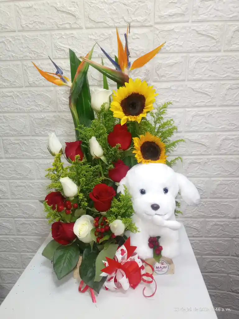Arreglo Florar Con Peluche