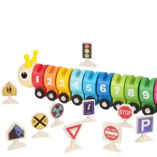 Tren Montessori Con Señales De Tránsito Infantil