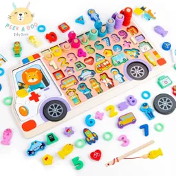 Juguete Tablero Alfanumérico Didáctico Montessori Ambulancia