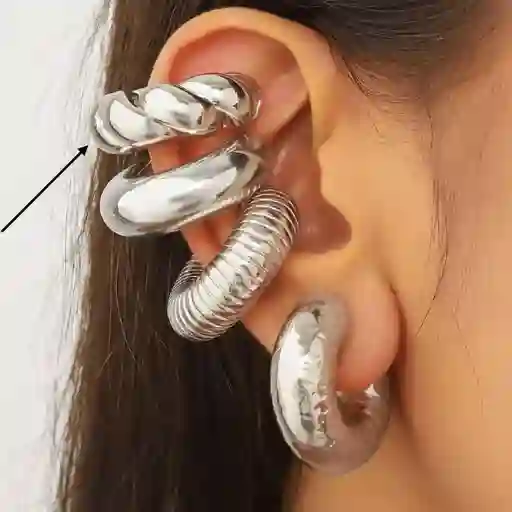 Earcuff Enrrolado Plateado