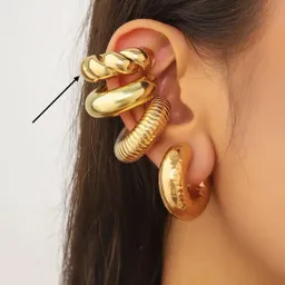 Earcuff Enrrolado Dorado
