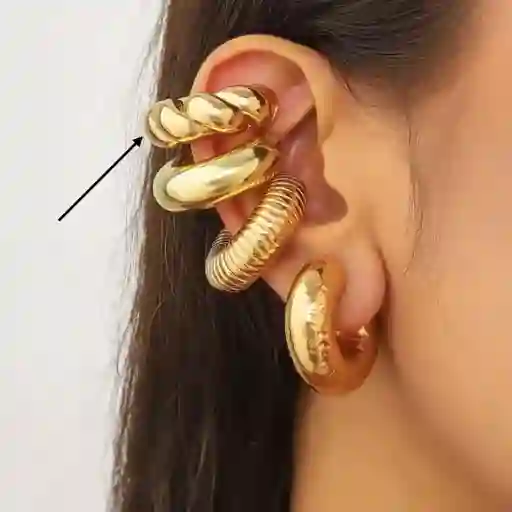 Earcuff Enrrolado Dorado