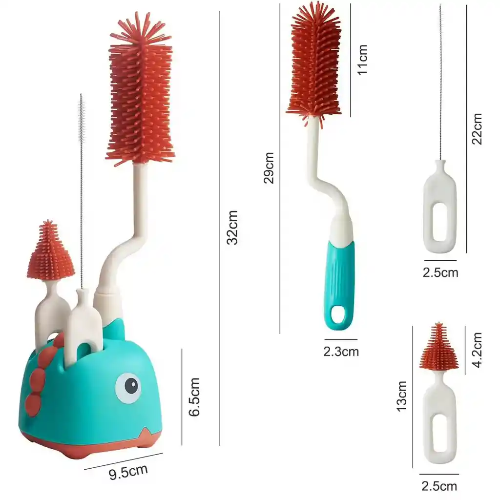 Kit De Cepillos Para Biberones Y Tetinas Rojo