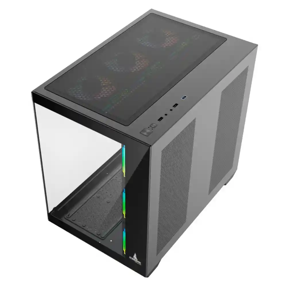 Caja Atx Iceberg Crystal Cube S Argb (negro)