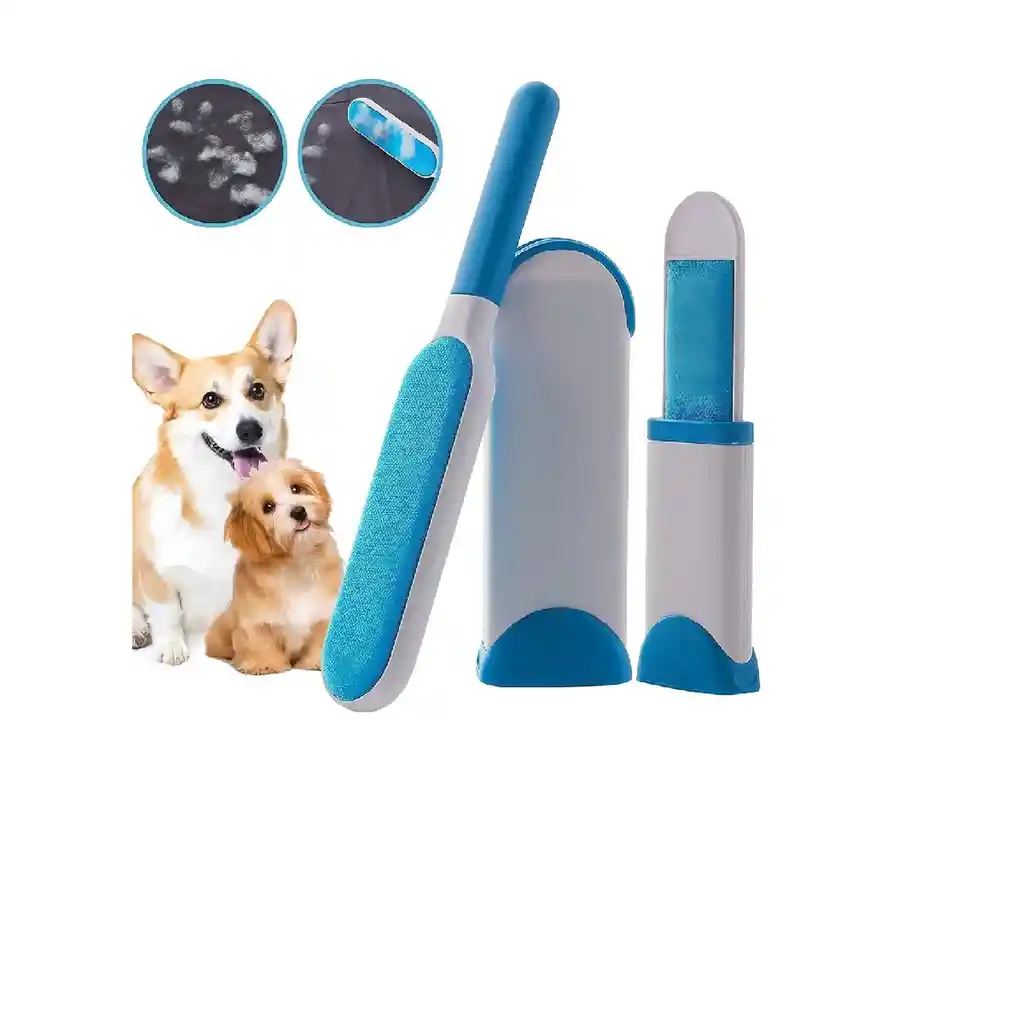 Cepillo Removedor De Pelo Y Pelusas Mascotas Perros Y Gatos Color Azul