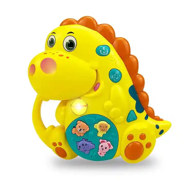 Mini Piano Para Niños Juguete Diseño Dinosaurio Amarillo