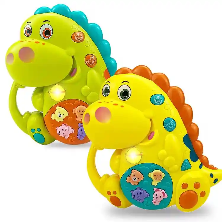 Mini Piano Para Niños Juguete Diseño Dinosaurio Amarillo