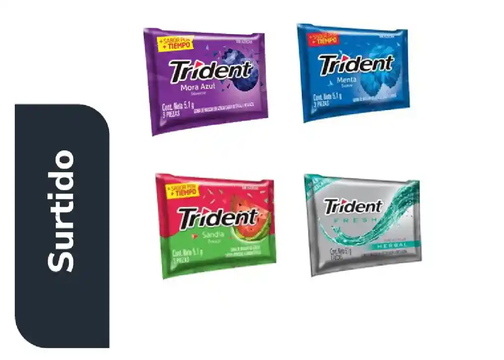 Chicle Trident X3 Sabores Surtidos