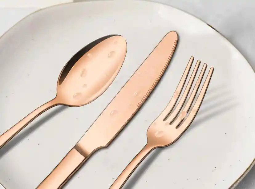 Cubiertos Reutilizables Rose Gold