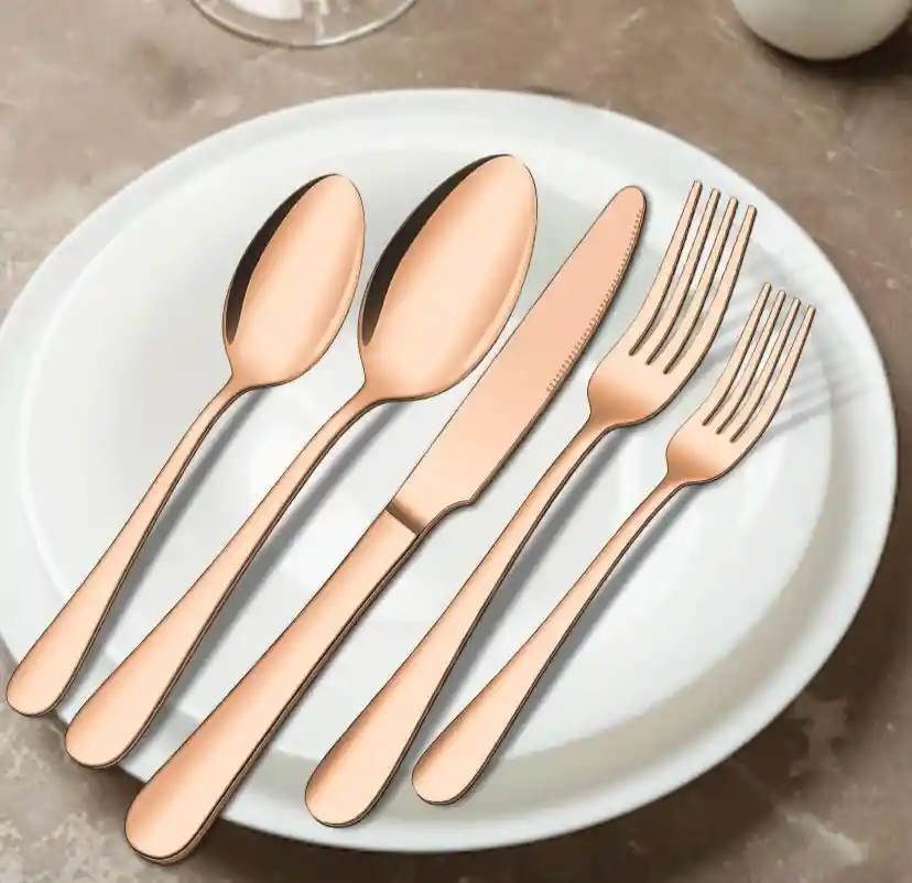 Cubiertos Reutilizables Rose Gold