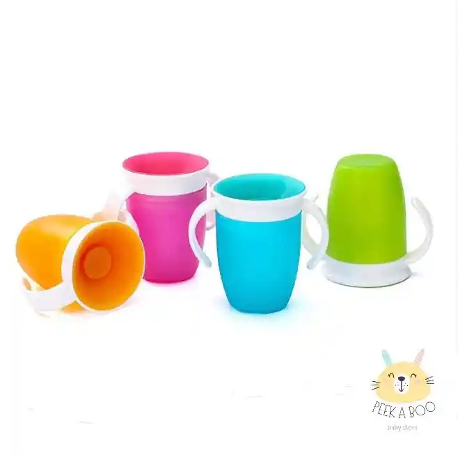Vaso 360 Grados Anti Derrame Para Niños Naranja