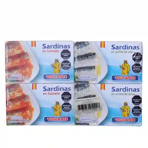 Vigilante Sardinas Surtidas 4 Unidades / 120 G