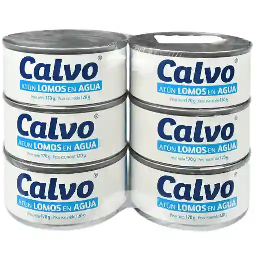 Calvo Atún Lomos En Agua 6 Unidades / 170 G
