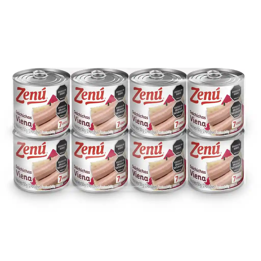 Zenú Salchicha Viena Mixtas De Cerdo Y Pollo 8 Unidades / 100 G