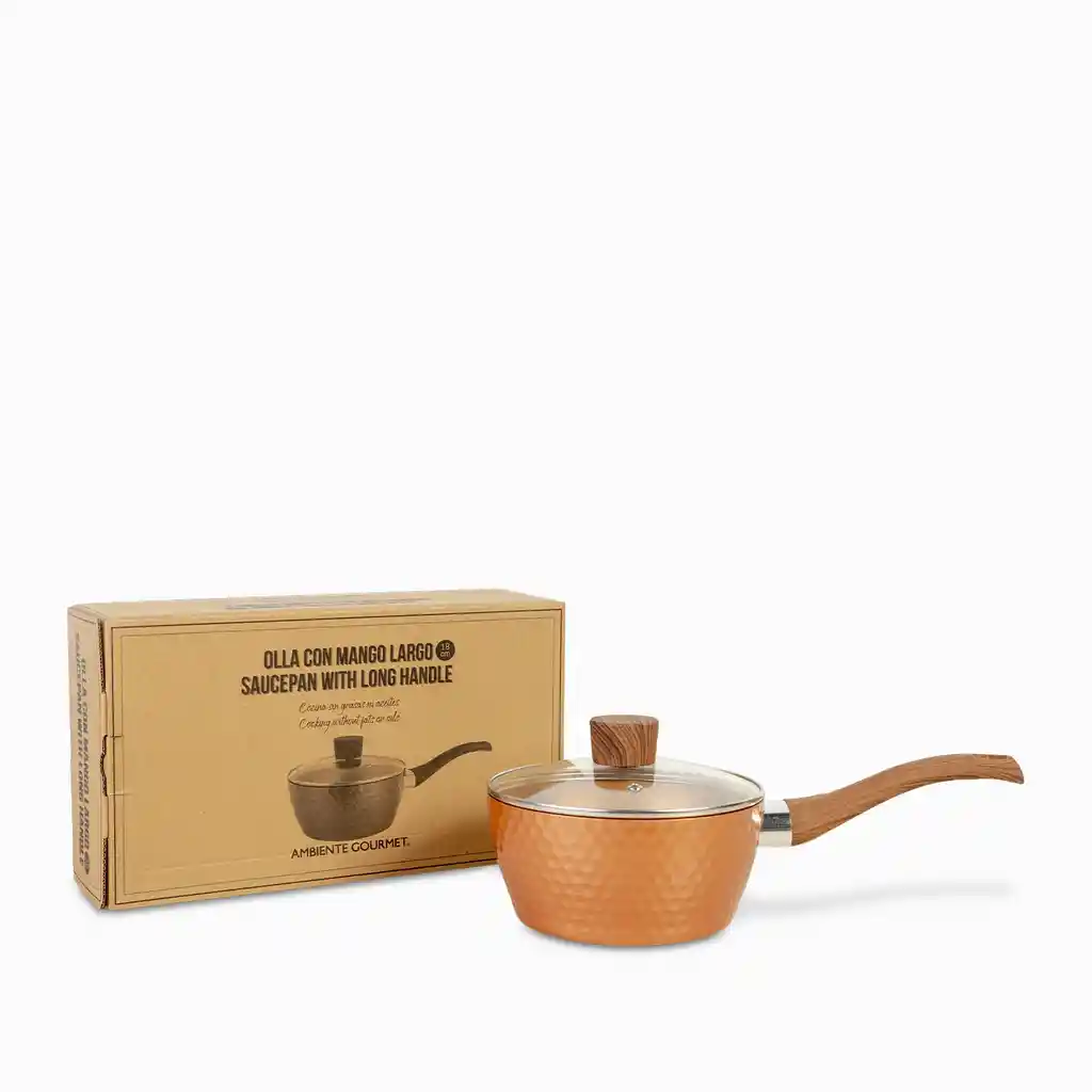 Olla Con Mango Largo Destro Copper 18 cm Ambiente Gourmet