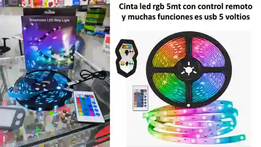 Luces Led Tira 5m Con Control Remoto Usb
