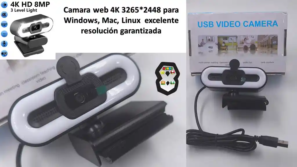 Camara Web 4k Usb 3265*2448 Sensor Led
