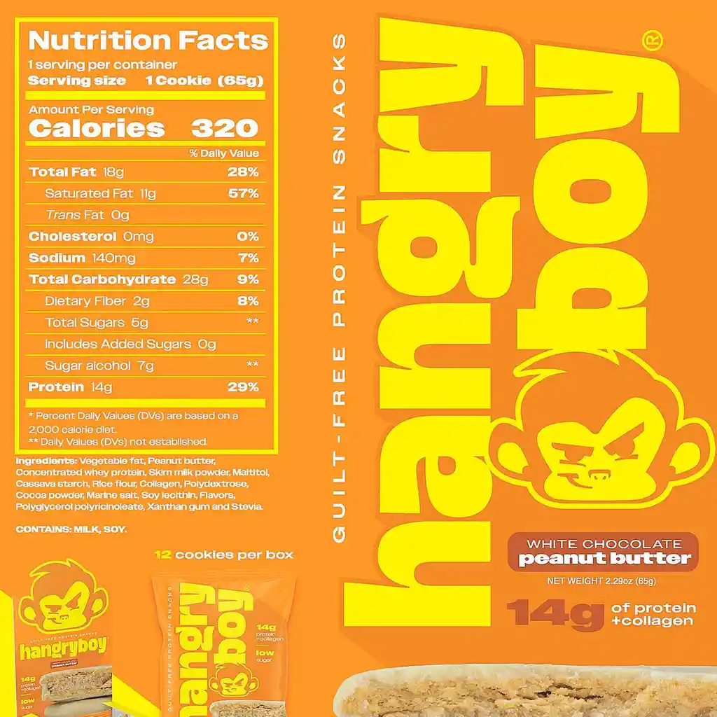 Galleta Sándwich Proteica Chocolate Peanut Butter 65 G – Hangry Boy