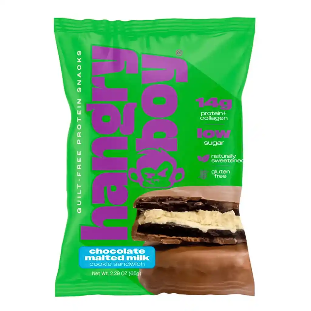 Galleta Sándwich Proteica Chocolate Malted Milk 65 G – Hangry Boy