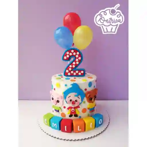 Torta Para 30 Personas Diseño Plim Plim