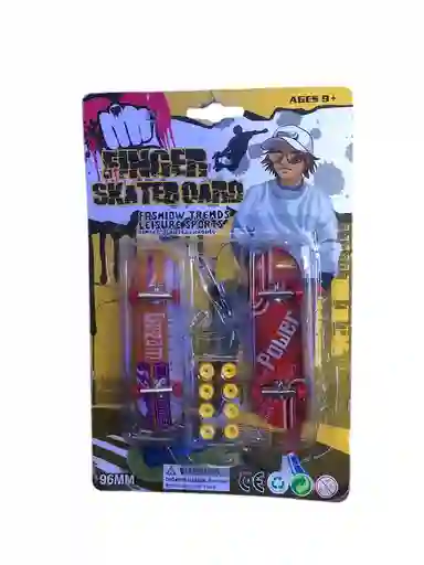 Juguete Patineta Miniatura Para Dedos Naranja Multicolor Con Accesorios