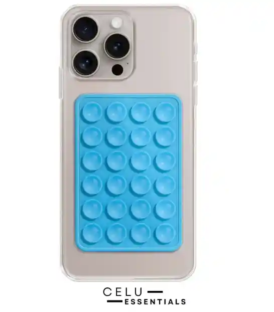 Soporte Celular Chupitos De Succión Silicona Azul