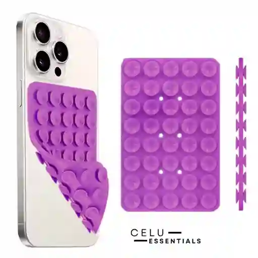 Soporte Celular Chupitos De Succión Silicona Morado