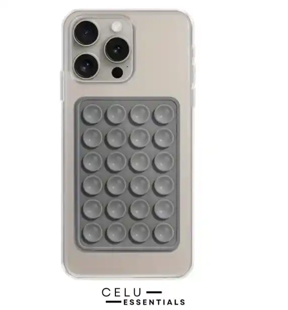 Soporte Celular Chupitos De Succión Silicona Gris