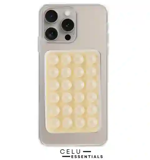 Soporte Celular Chupitos De Succión Silicona Beige