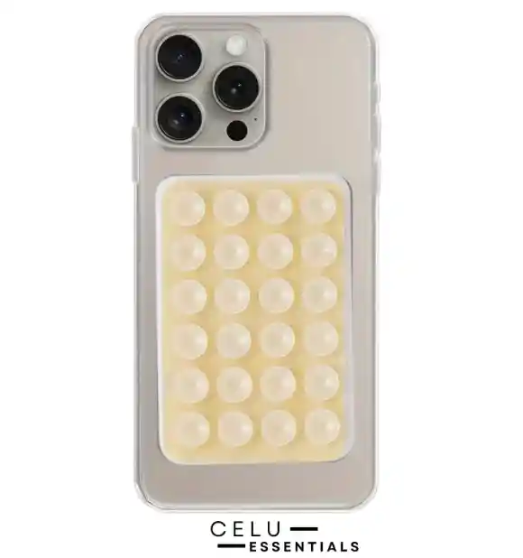 Soporte Celular Chupitos De Succión Silicona Beige