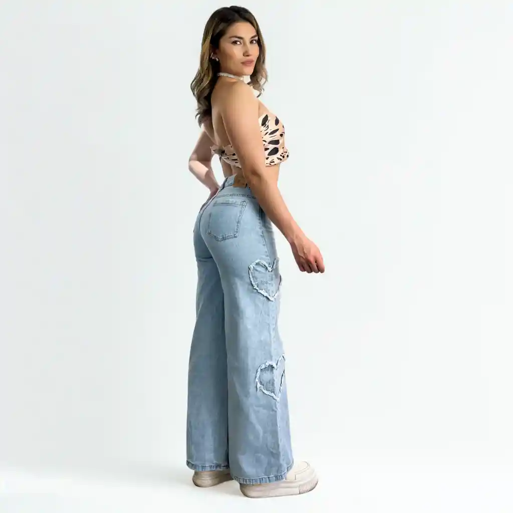 Jean Mujer Azul Corazones Talla 4 Jnalcc001 Latente