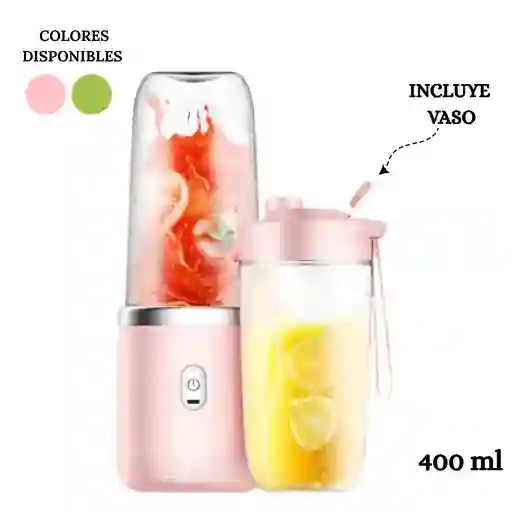 Licuadora Portatil Recargable Usb Doble Vaso