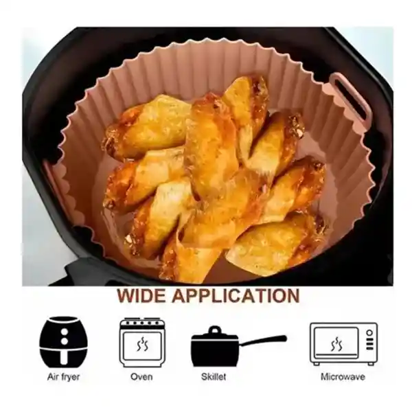 Set X6 Bandejas De Silicona Para Airfryer Freidora Protector Colores Aleatorios