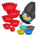 Set X6 Bandejas De Silicona Para Airfryer Freidora Protector Colores Aleatorios