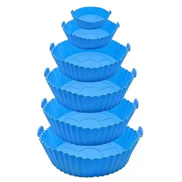 Set X6 Bandejas De Silicona Para Airfryer Freidora Protector Colores Aleatorios