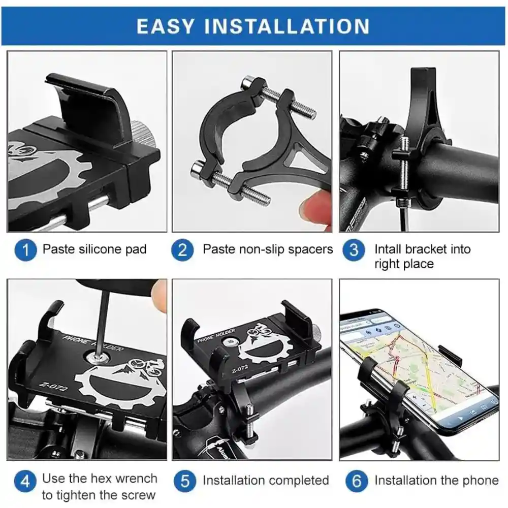 Holder Soporte Porta Celular Para Moto Metalico Para Manubrio Z-072