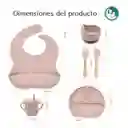 Set De Vajilla Silicona Para Bebés Platos Babero Y Cubiertos Set X5