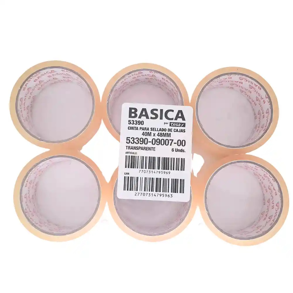 Cinta Empaque Basic 48x40 Transparente X6