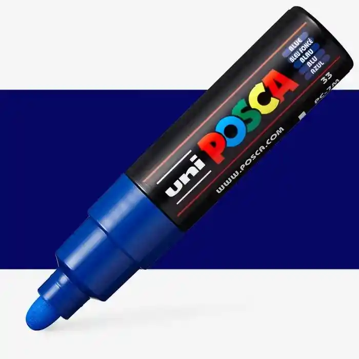 Marcador Posca Punta Gruesa Redonda Pc7m Azul