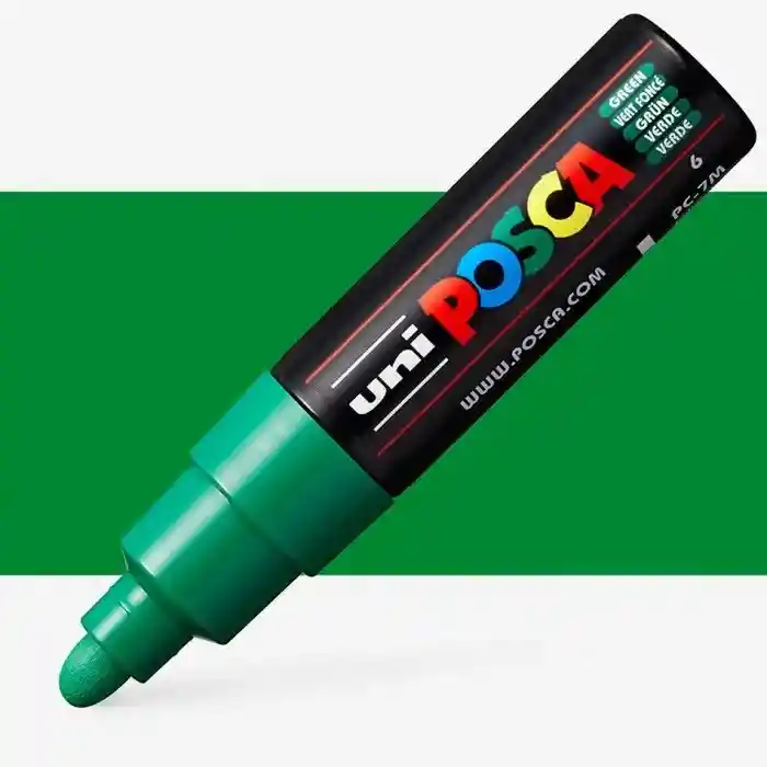 Marcador Posca Punta Gruesa Redonda Pc7m Verde