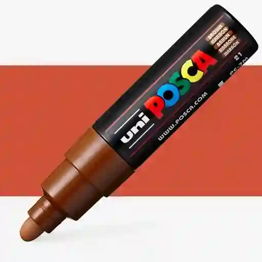 Marcador Posca Punta Gruesa Redonda Pc7m Marrón
