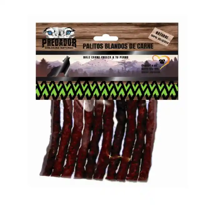 Predador Palitos Blandos De Carne X 10 Unds