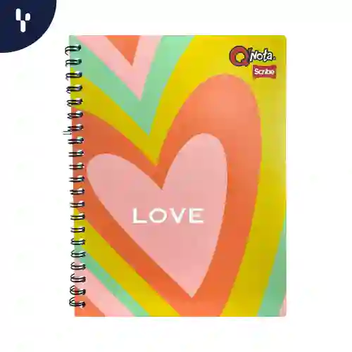 Cuaderno Cuadriculado Argollado Qnota Escribe Tamaño Grande X100 Hojas - Diferentes Motivos Femenino