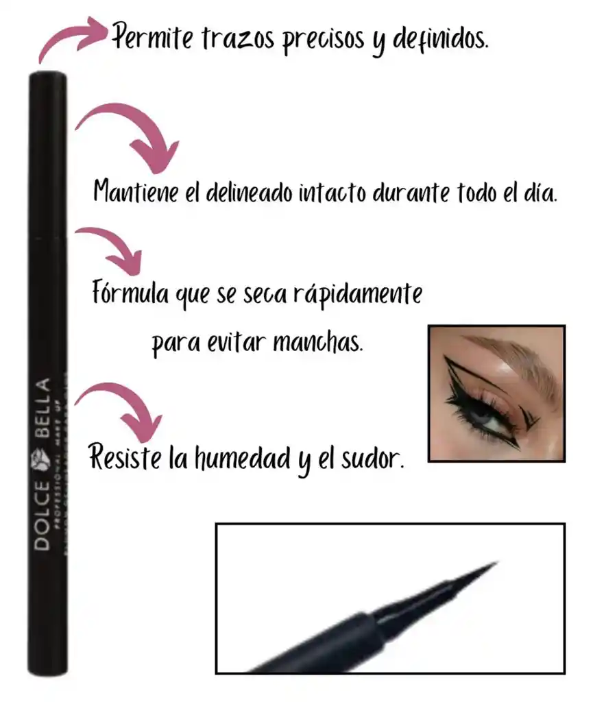 Delineador Plumón Dolce Bella Mate Negro X1,2ml