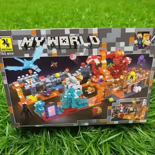 Juego De Construcción My World 522 Piezas Fuego Y Lava Tipo Lego