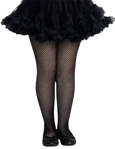Medias Pantalon En Malla Niña, Talla Unica - Negro